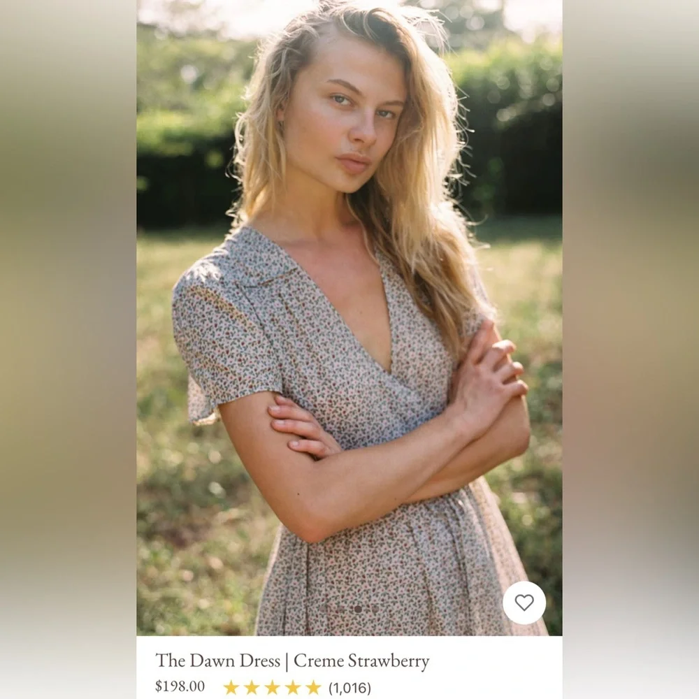 Christy Dawn the Dawn Dress in creme strawberry Large - Picture 10 of 13